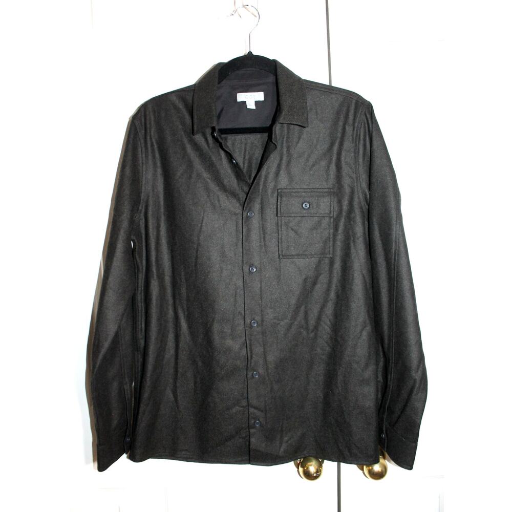 COS Men's Dark Gray Wool / Cashmere Blend Button Down Shirt sz S